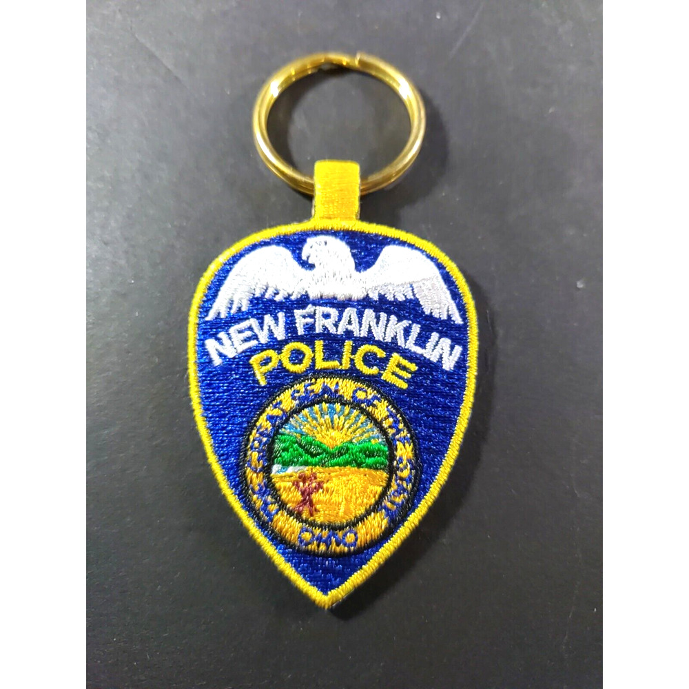 New Franklin Ohio Police Fabric Badge Keychain